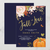 秋インラブブライダルシャワー招待ベビー秋 招待状 (正面/裏面)