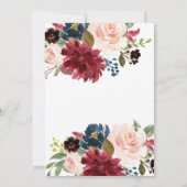 秋インラブブライダルシャワー招待秋フローラ 招待状 (裏面)