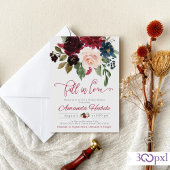 秋インラブブライダルシャワー招待秋フローラ 招待状