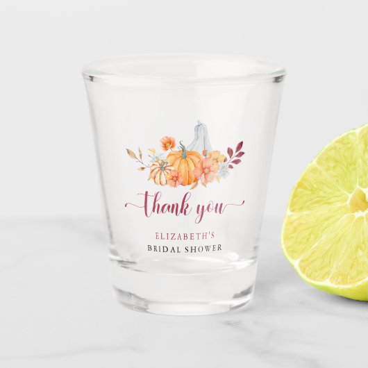 秋インラブブライダルシャワー秋パンプキエレガントン ショットグラス (正面)