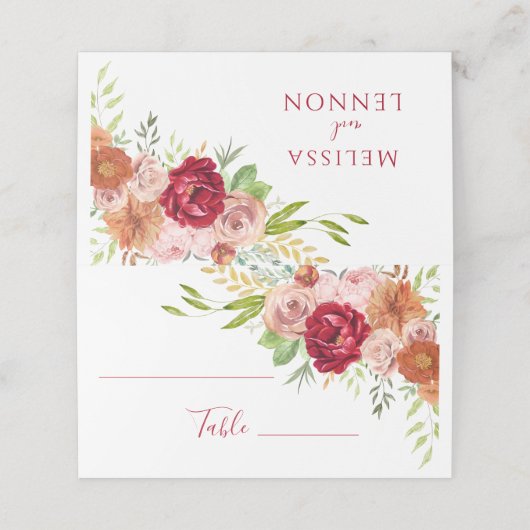 秋インラブブライダルシャワー結婚の座席表 プレイスカード (外部開封)