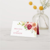 秋インラブブライダルシャワー結婚の座席表 プレイスカード (裏面)