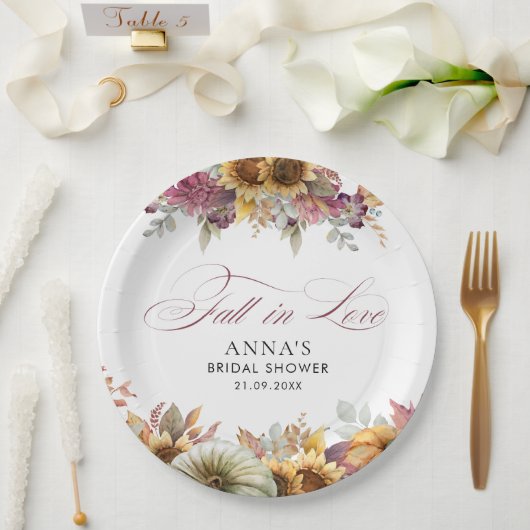 秋インラブブライダルシャワー ペーパープレート (ウェディング)