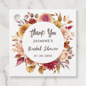 秋インラブブライダルシャワー |秋のフローラ フェイバータグ (正面)