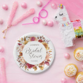秋インラブブライダルシャワー |秋のフローラ ペーパープレート (パーティー)