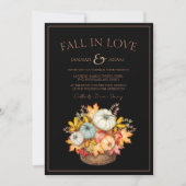 秋インラブブラックオータム秋パンプキンス結婚ズ 招待状 (正面)