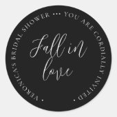 秋インラブブラックブライダルシャワー封筒用シール ラウンドシール (正面)