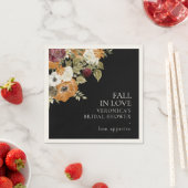 秋インラブブラックブライダルシャワー紙 スタンダードカクテルナプキン (インサイチュ)