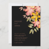 秋インラブブラック秋紅葉結婚 招待状 (正面)