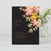 秋インラブブラック秋紅葉結婚 招待状 (スタンド正面)