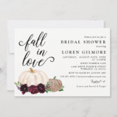 秋インラブブルガンディボホパンプキンブライダルシャワー 招待状 (正面)