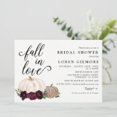 秋インラブブルガンディボホパンプキンブライダルシャワー 招待状 (スタンド正面)