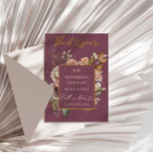 秋インラブブルゴーニュフローラエレガントベビーシャワー サンキューカード