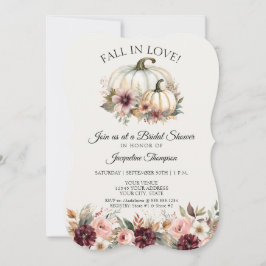 秋インラブブルゴーニュフローラバラブライダルシャワー 招待状