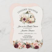 秋インラブブルゴーニュフローラバラランジェリーシャワー 招待状 (正面/裏面)