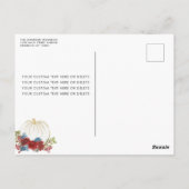 秋インラブブルゴーニュフローラパンプキンブライダルシャワー ポストカード (裏面)