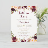 秋インラブブルゴーニュフローラブライダルシャワーカード 招待状 (スタンド正面)