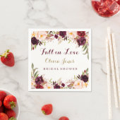 秋インラブブルゴーニュフローラブライダルシャワーナプキン スタンダードカクテルナプキン (インサイチュ)