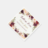 秋インラブブルゴーニュフローラブライダルシャワーナプキン スタンダードカクテルナプキン (角)