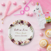 秋インラブブルゴーニュフローラブライダルシャワープレート ペーパープレート (パーティー)