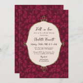 秋インラブブルゴーニュフローラブライダルシャワー 招待状 (正面/裏面)