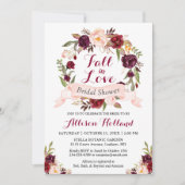秋インラブブルゴーニュフローラリースブライダルシャワー 招待状 (正面)