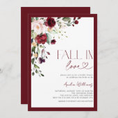 秋インラブブルゴーニュフローラ水彩色 招待状 (正面/裏面)