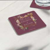 秋インラブブルゴーニュ秋フローラ スクエアペーパーコースター