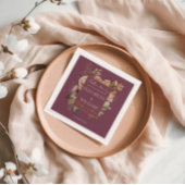 秋インラブブルゴーニュ秋フローラ スタンダードカクテルナプキン