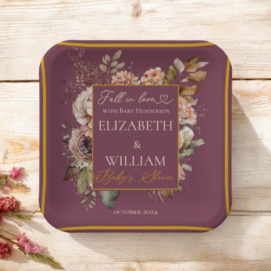 秋インラブブルゴーニュ秋フローラ ペーパープレート