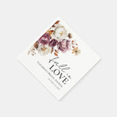 秋インラブブルゴーニュ秋ブライダルシャワーナプキンズ スタンダードカクテルナプキン (角)