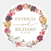 秋インラブブルゴーニュ結婚フローラ ラウンドシール (正面)
