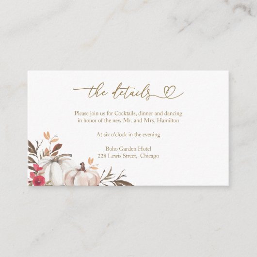 秋インラブブルゴーニュ結婚詳細 エンクロージャーカード (正面)