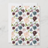 秋インラブブルゴーニュ&ネイビーフローラブライダルシャワー 招待状 (裏面)