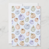 秋インラブブルーパンプキンスベビーシャワー 招待状 (裏面)