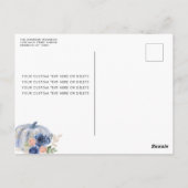 秋インラブブルーフローラパンプキンブライダルシャワー ポストカード (裏面)