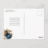 秋インラブブルーフローラパンプキンブライダルシャワー ポストカード (裏面)