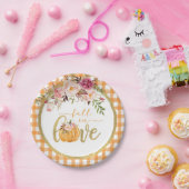 秋インラブプレートオレンジギンガム ペーパープレート (パーティー)