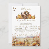 秋インラブベアアドベンチャーベビーエレガントシャワー 招待状 (正面)