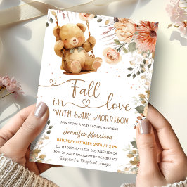秋インラブベビーシャワーテディベア秋秋 招待状