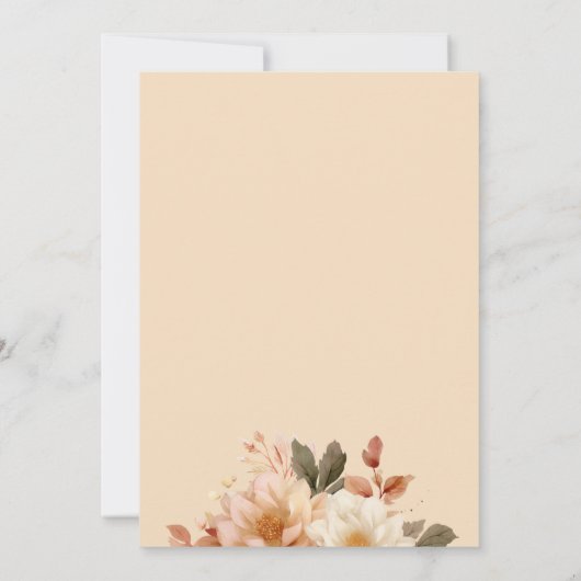 秋インラブベビーシャワーテディベア秋秋 招待状 (裏面)