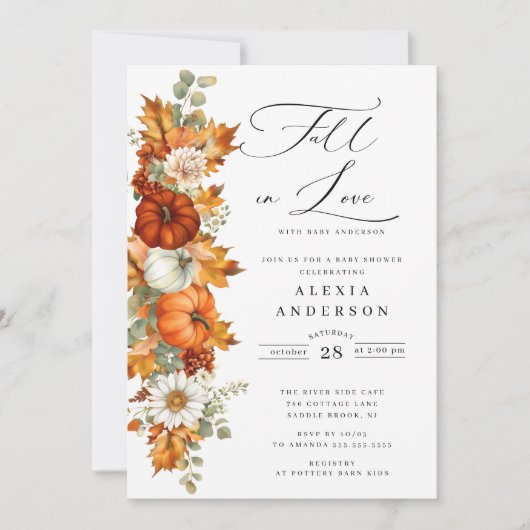 秋インラブベビーシャワー招待状 招待状 (正面)