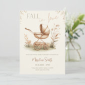 秋インラブベビーシャワー – 紅葉テーマ 招待状 (スタンド正面)