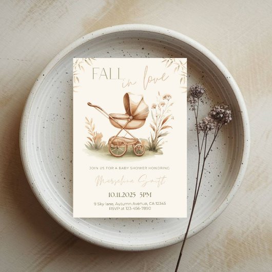 秋インラブベビーシャワー – 紅葉テーマ 招待状