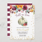 秋インラブホワイトカプキンブライダルシャワー招待状 招待状 (正面/裏面)