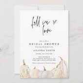 秋インラブホワイトカボチャ秋のブライダルシャワー 招待状 (正面)