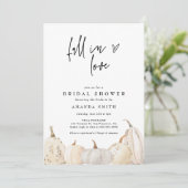 秋インラブホワイトカボチャ秋のブライダルシャワー 招待状 (スタンド正面)