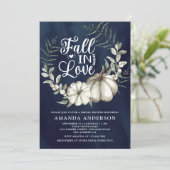 秋インラブホワイトパンプキンセージ海軍ブライダルシャワー 招待状 (スタンド正面)