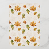 秋インラブホワイトパンプキンバードブライダルシャワー 箔招待状 (裏面)