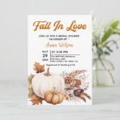 秋インラブホワイトパンプキンパンパブライダルシャワー 招待状 (スタンド正面)